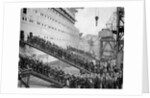Workers board the Queen Mary by Associated Newspapers