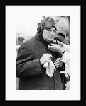 Winston Churchill in a flying helmet by Associated Newspapers