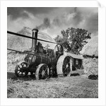 Traction engine driving  a threshing machine by Associated Newspapers