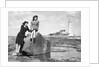 On the beach by the lighthouse at Whitley Bay by Associated Newspapers