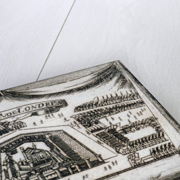 Aerial view of the Tower of London with boats on the River Thames by Anonymous