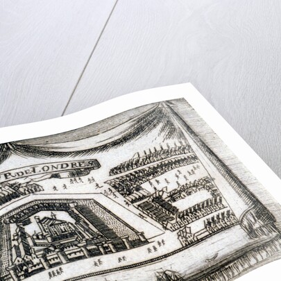 Aerial view of the Tower of London with boats on the River Thames by Anonymous