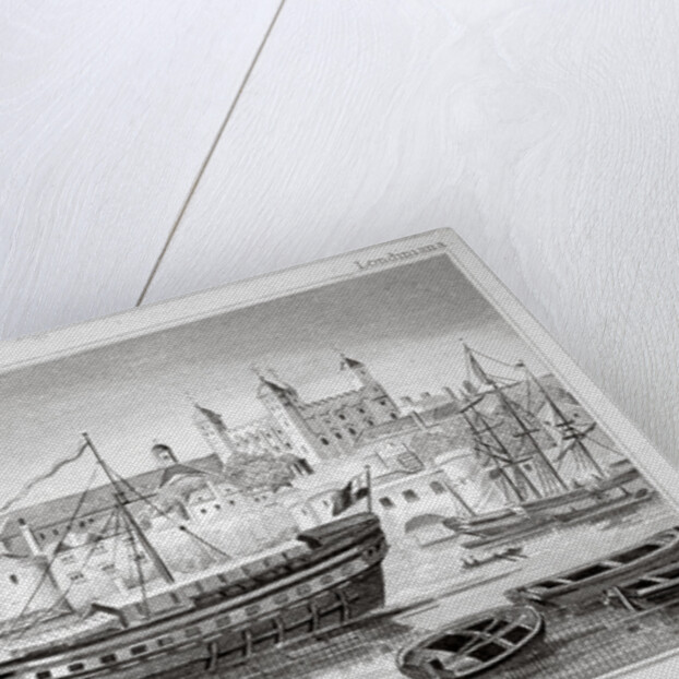 The Tower of London with the 'Enterprize' tender in the foreground by Anonymous