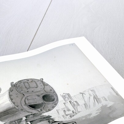 Steam machine, New Road, Islington, London by John Claude Nattes