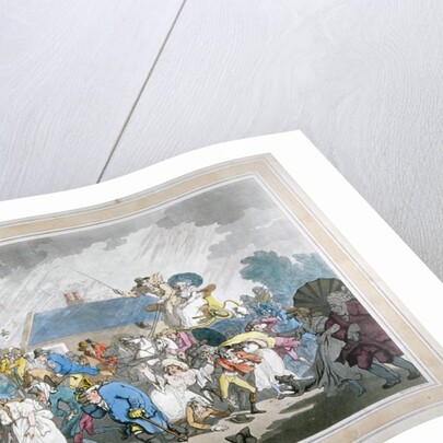 A Sudden Squall in Hyde Park, London by Thomas Rowlandson