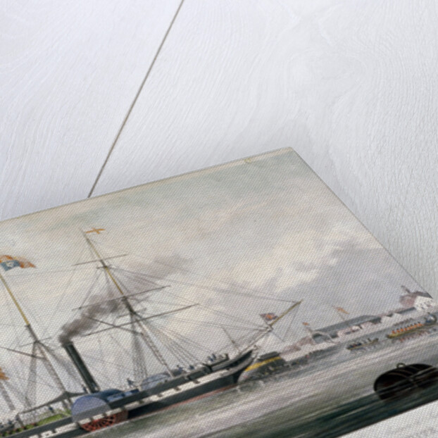 Queen Victoria and Prince Albert arriving at the Royal Dockyard, Woolwich, Kent by E Duncan