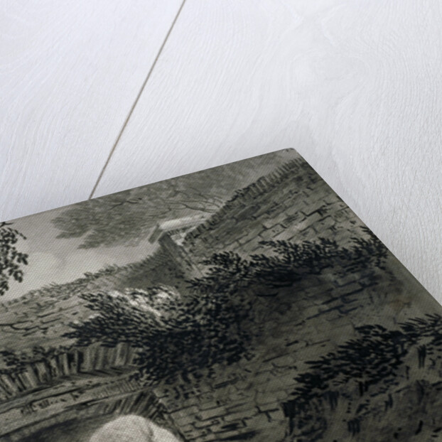 View of a section of the Serpentine's drainage system in Hyde Park, London by John Claude Nattes