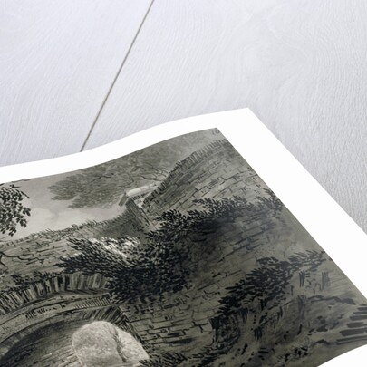 View of a section of the Serpentine's drainage system in Hyde Park, London by John Claude Nattes