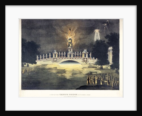 ...Chinese Bridge in St James's Park..., in celebration of the glorious peace of 1814 by Frederick Calvert