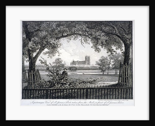 St James Park, from the Mall in front of St James's Palace, Westminster, London by John Thomas Smith