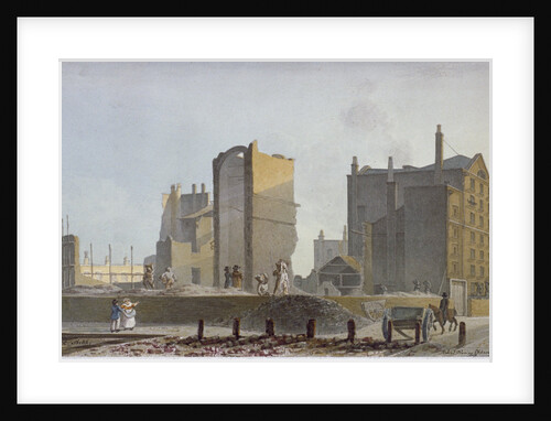 Ruined building, Commercial Road, Stepney, London by Robert Blemmell Schnebbelie