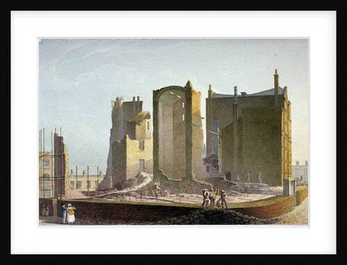 Ruined building, Commercial Road, Stepney, London by Robert Blemmell Schnebbelie