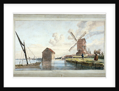 Riverbank view of Wandsworth, London by John William Edy