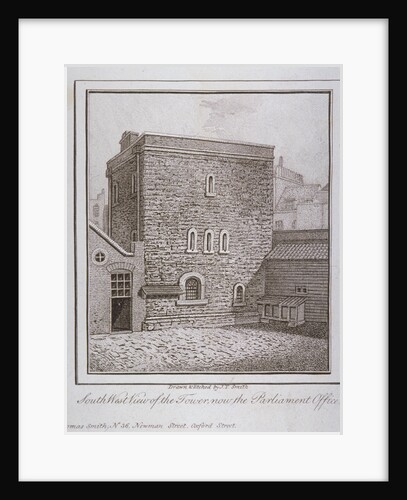 South-west view of the Jewel Tower, Old Palace Yard, Westminster, London by John Thomas Smith