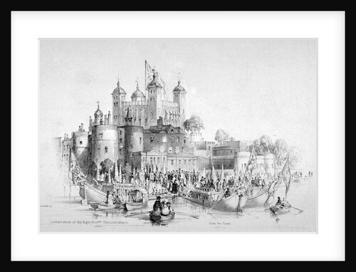 Lord Mayor Thomas Johnson and his entourage embarking from the Tower of London by William Parrott