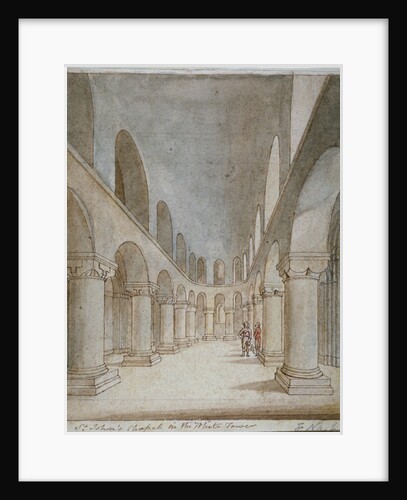 Interior view of St John's Chapel, Tower of London by Frederick Nash