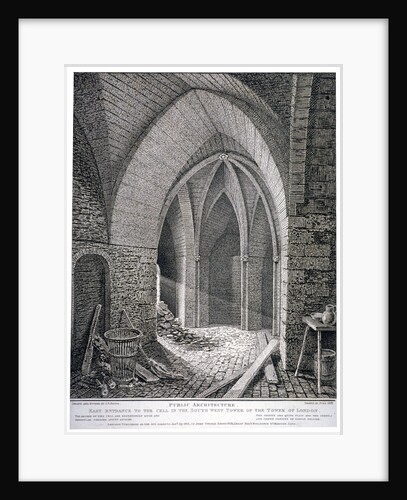 East entrance to the cell in the south-west tower of the Tower of London by John Thomas Smith