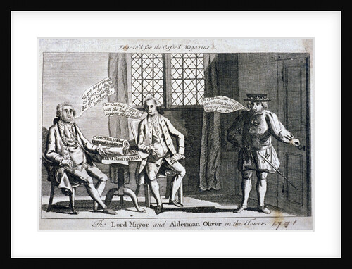 The Lord Mayor [Brass Crosby] and Alderman Oliver, imprisoned in the Tower of London by Anonymous