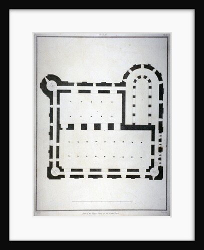 Plan of the upper storey of the White Tower, Tower of London by James Basire II