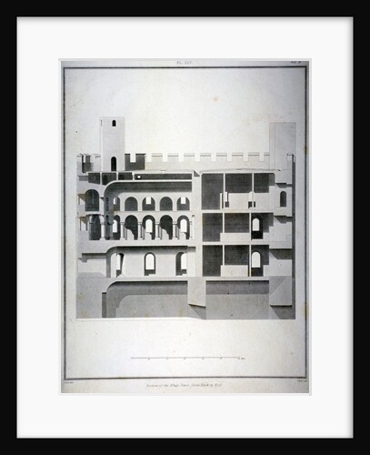 Section of the White Tower, Tower of London, from east to west by James Basire II