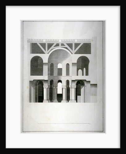 Transverse section of St John's Chapel in the White Tower, Tower of London by James Basire II