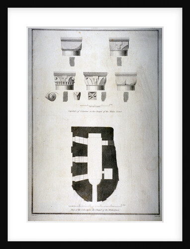 Plan of the cells under the chapel of the White Tower, Tower of London by James Basire II