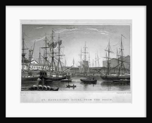 View of St Katharine's Dock from the basin, London by Henry Jorden