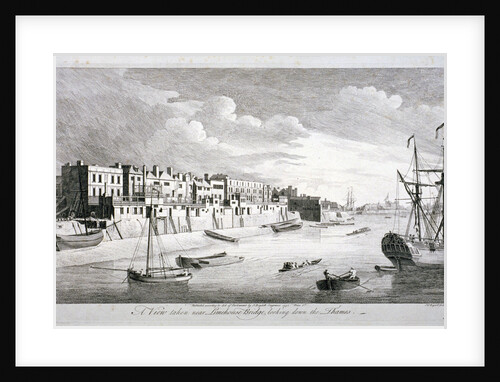 View near Limehouse Bridge, London, looking down the River Thames by John Boydell