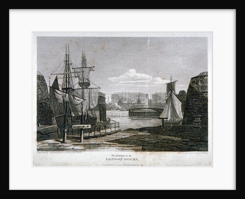 View of the entrance to London Docks, Wapping by T Matthews