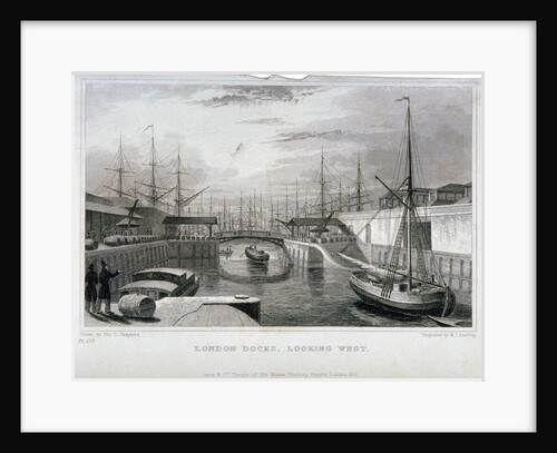 View of London Docks looking west, Wapping by MJ Starling