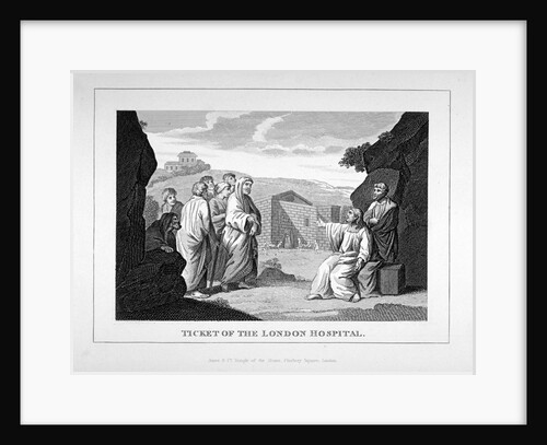 Ticket for the London Hospital showing Christ and the disciples by Charles Grignion