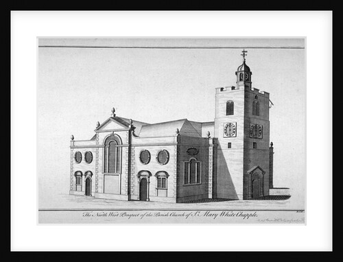 North-west view of the Church of St Mary, Whitechapel, London by Benjamin Cole