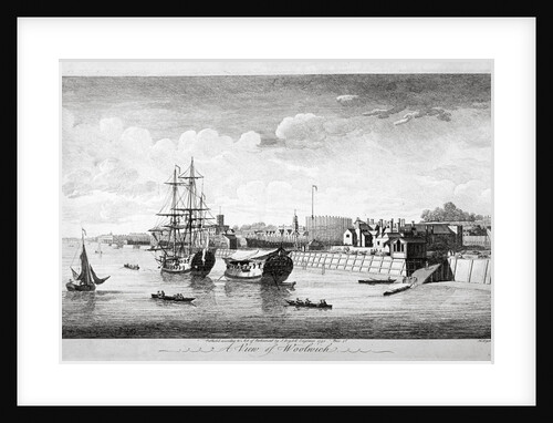 View of boats on the River Thames near Woolwich, Kent by John Boydell