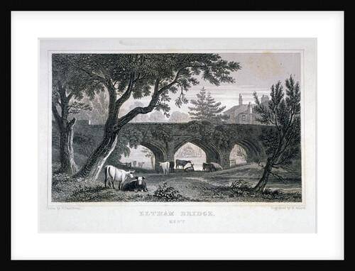 A bridge at Eltham Palace, Kent by Henry Adlard