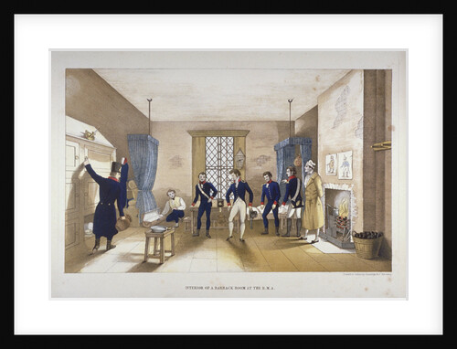 Scene in a barrack room at the Royal Military Academy, Woolwich, Kent by Anonymous