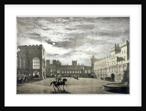 Moonlit view of the Upper Ward of Windsor Castle, Berkshire by Anonymous