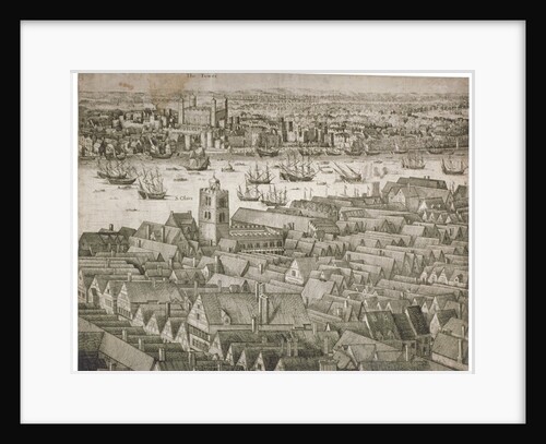 View of the Tower of London from the south with boats on the River Thames by Anonymous