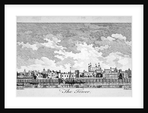 South view of the Tower of London with boats on the River Thames by William Elliot