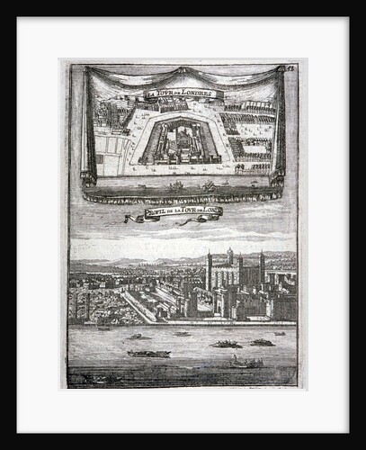 Two views of the Tower of London with boats on the River Thames by Anonymous