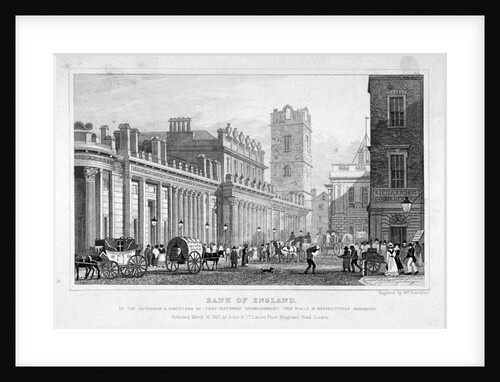 The Bank of England, City of London by William Tombleson