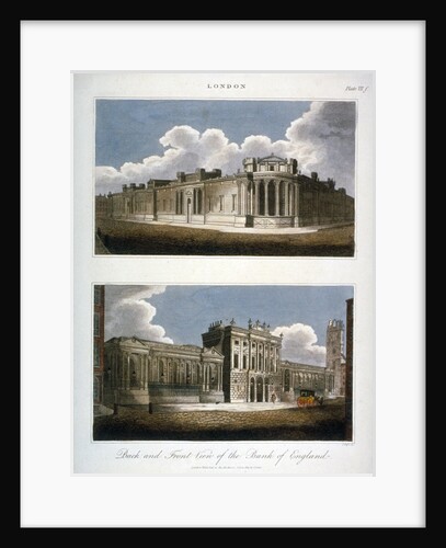 Two views of the Bank of England, City of London by J Pass