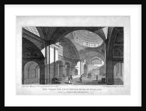 The New Three Percent Office at the Bank of England, City of London by Robert Cabbel Roffe
