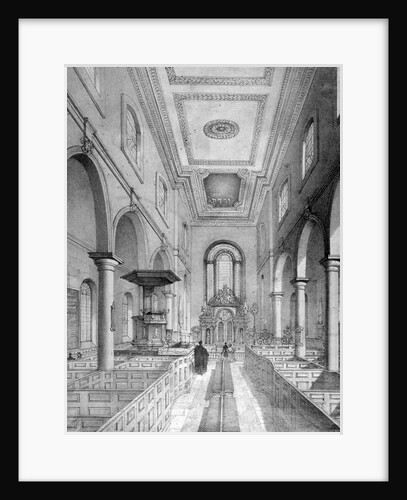 Interior of St Bartholomew-by-the-Exchange, City of London by Nathaniel Whittock