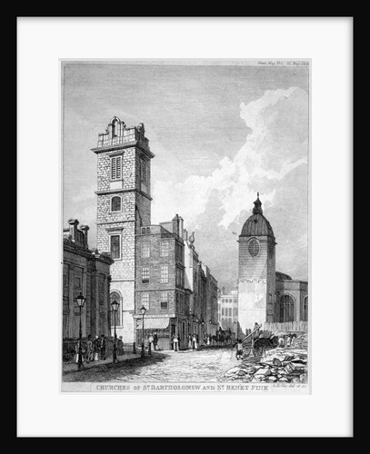 St Bartholomew-by-the-Exchange and St Benet Fink, City of London by George Hollis