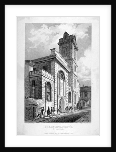 St Bartholomew-by-the-Exchange, City of London by John Le Keux
