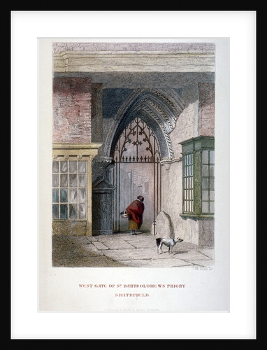 West gate of the old Priory of St Bartholomew-the-great, Smithfield, City of London by John Wykeham Archer