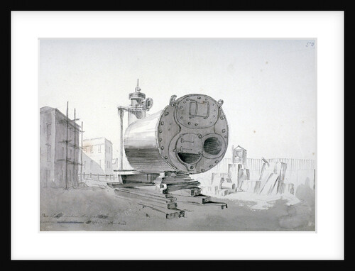 Steam machine, New Road, Islington, London by John Claude Nattes