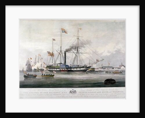 Queen Victoria and Prince Albert arriving at the Royal Dockyard, Woolwich, Kent by E Duncan