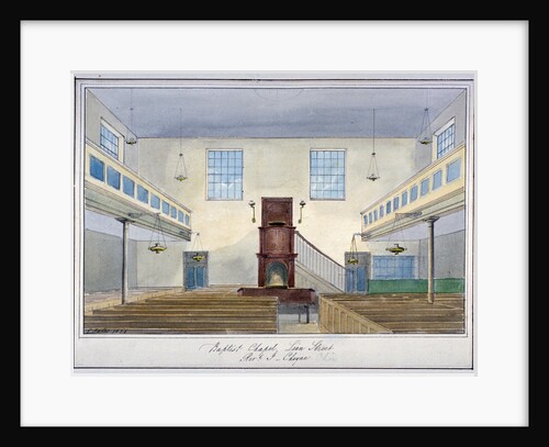 Inteiror view of Lion Street Baptist Chapel, off New Kent Road, Southwark, London by G Yates