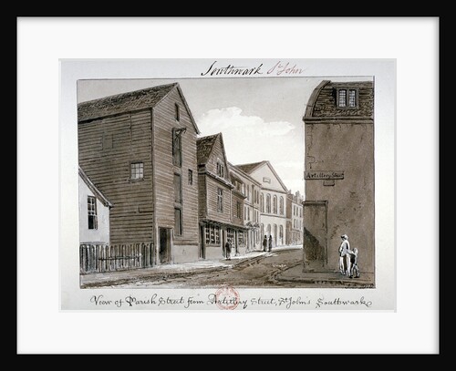 View of Parish Street and Artillery Street, Bermondsey, London by John Chessell Buckler